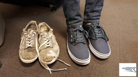 old vs new shoes.